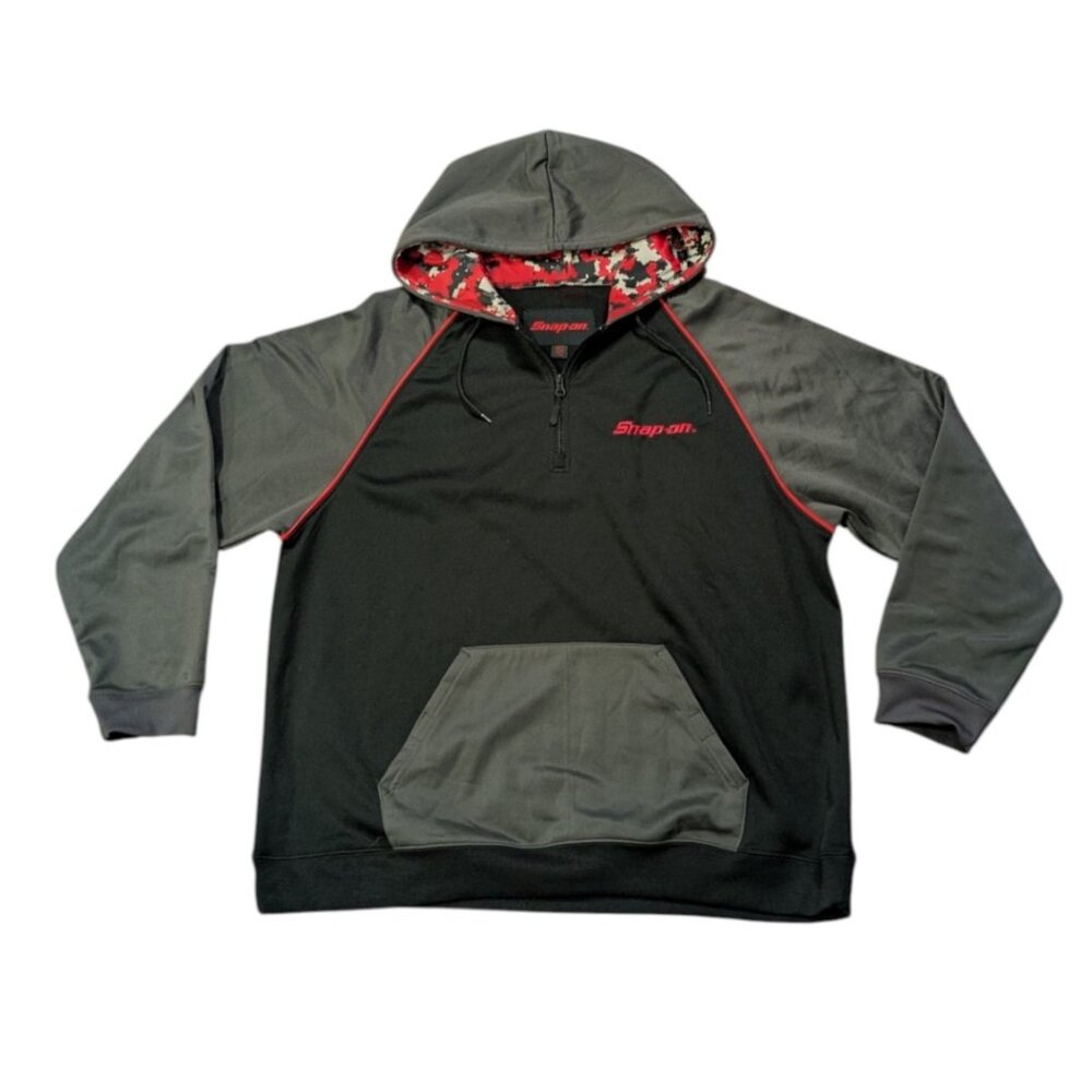 Snap-on Black Gray Red Digi Camouflage Hooded Pullover Hoodie XL Men's Regular